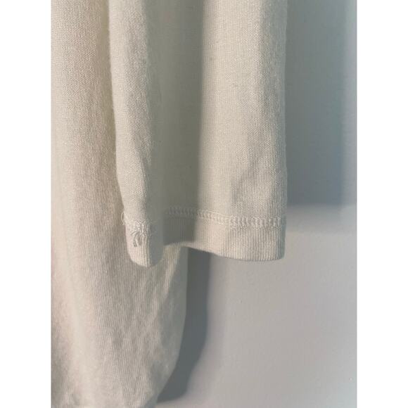 Soft Surroundings White Tunic Shirt Top Long Sleeves Large Zipper Statement - Picture 7 of 14